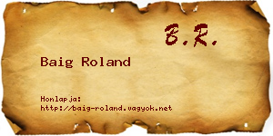 Baig Roland névjegykártya
